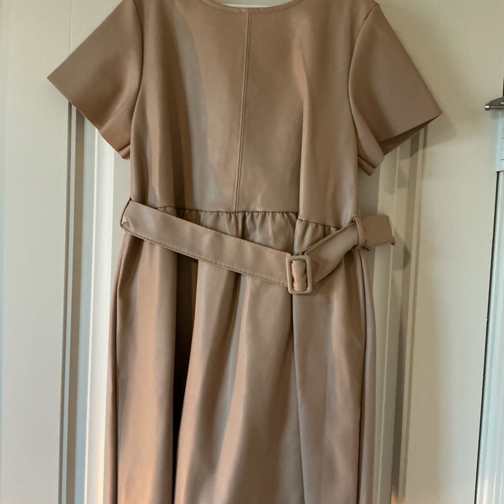 Tan Belted Dress